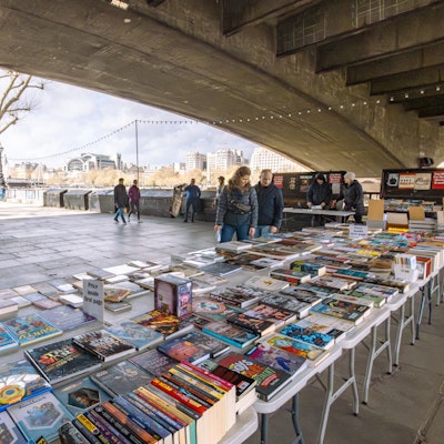 A table of books for sale
