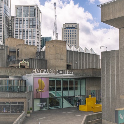 A picture of the Hayward Gallery, a brown concrete building.