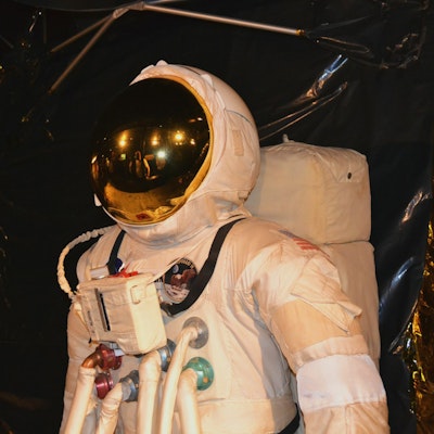 Photo of a space suit on display
