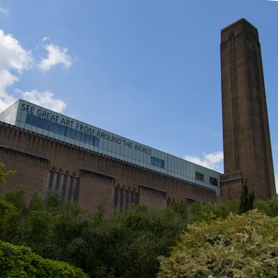 The Tate Modern - a large art deco brick building with a chimney
