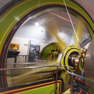 Photo of one of the steam engines in motion