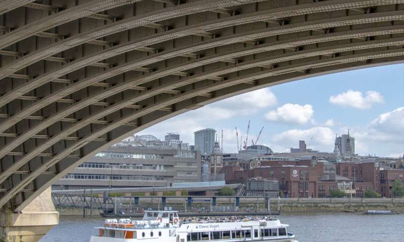 Photo of a boat on the Thames taken from the South Bank