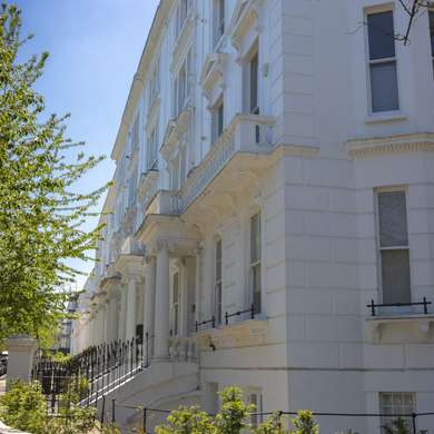 Photo of a terrace of large Georgian houses