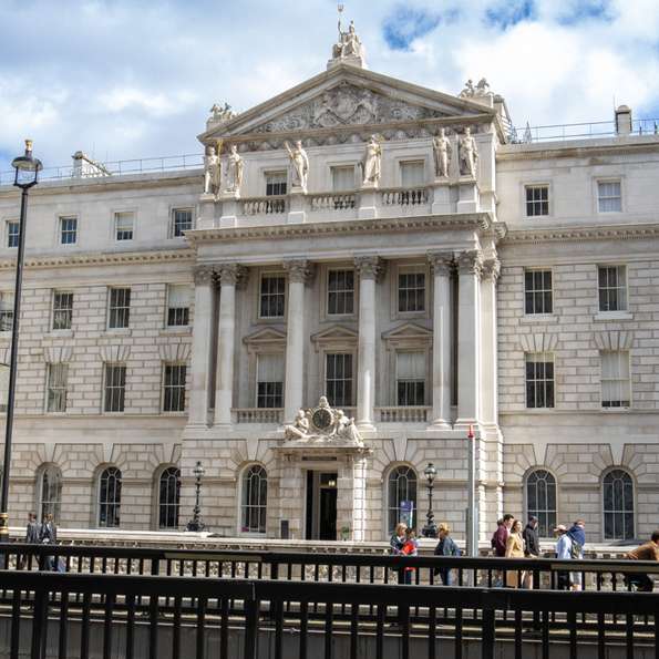 Slightly wonky photo of the exterior of Somerset House