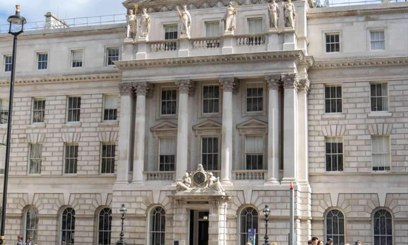 Slightly wonky photo of the exterior of Somerset House