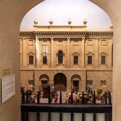 Photo of a model of Sir John Soane's Bank of England building.