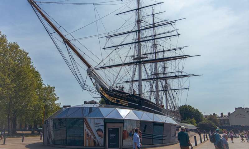 Photo of the bow of the Cutty Sark