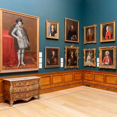 Photo of some portrait paintings in the gallery