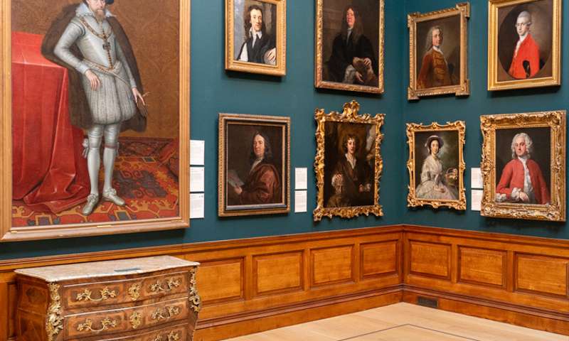 Photo of some portrait paintings in the gallery