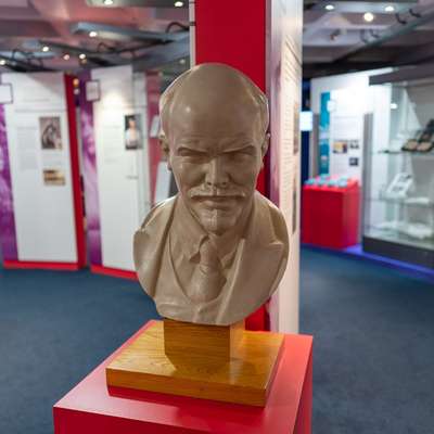 A bust of Lenin in the museum