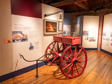 A display on Victorian firefighting in the museum.