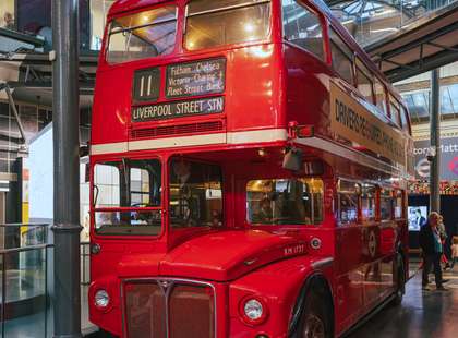 A routemaster bus on display in the museum