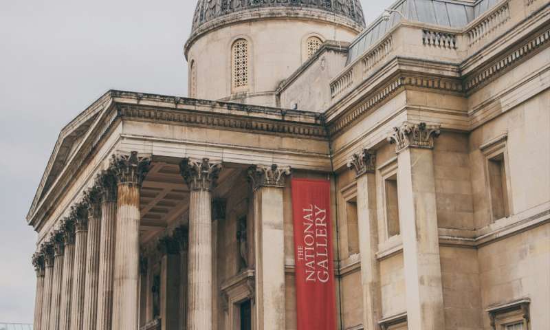 Photo of The National Gallery, a domed classical building.