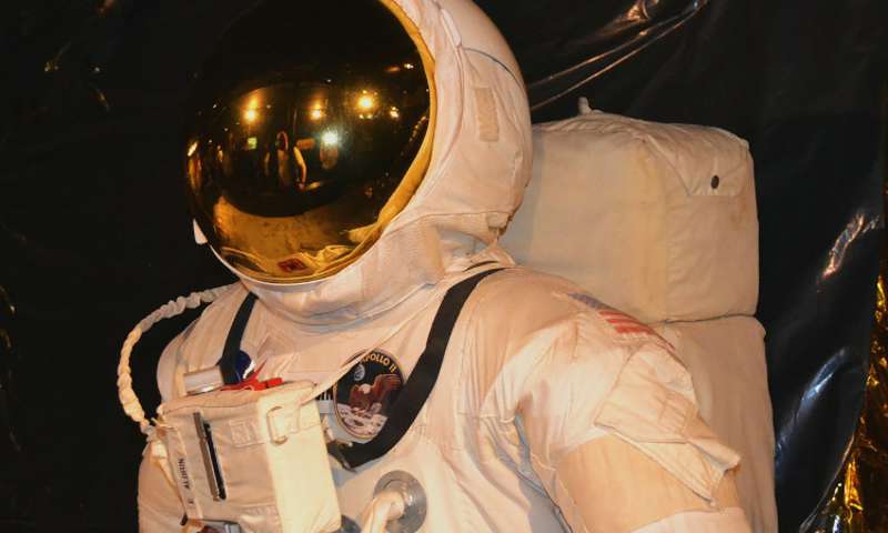 Photo of a space suit on display