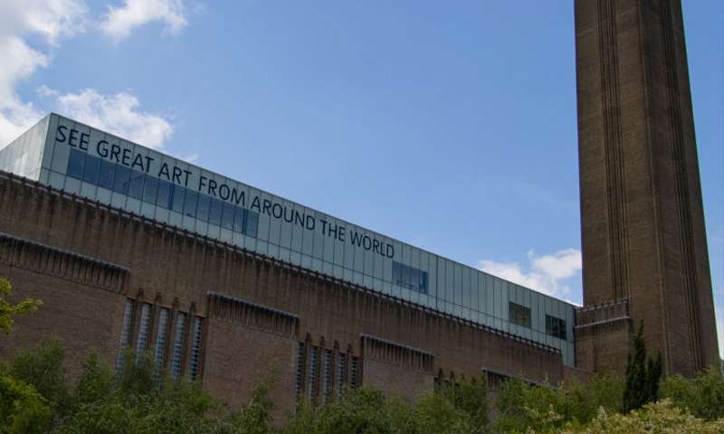 The Tate Modern - a large art deco brick building with a chimney