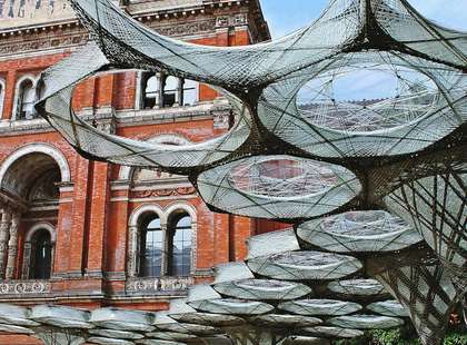 Photo of The V&A Museum building, a red brick structure.