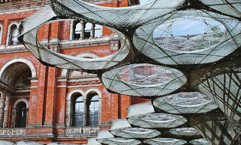 Photo of The V&A Museum building, a red brick structure.