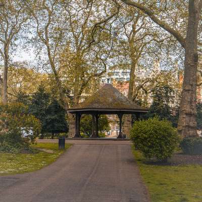 A view of the structure in the middle of Lincoln's Inn Fields