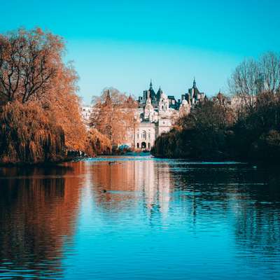 View from St James's Park across the lake