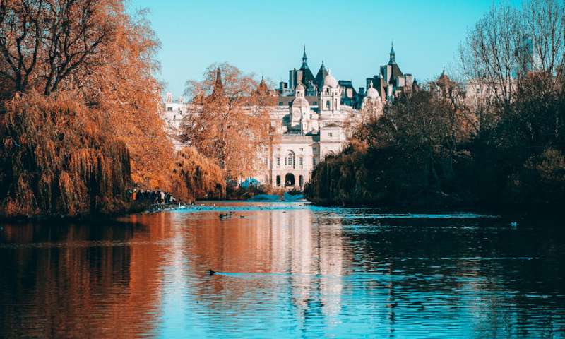 View from St James's Park across the lake